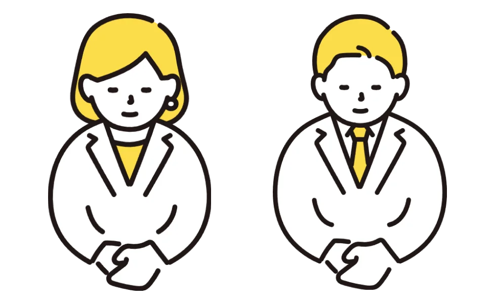 お辞儀をする人物のイラスト